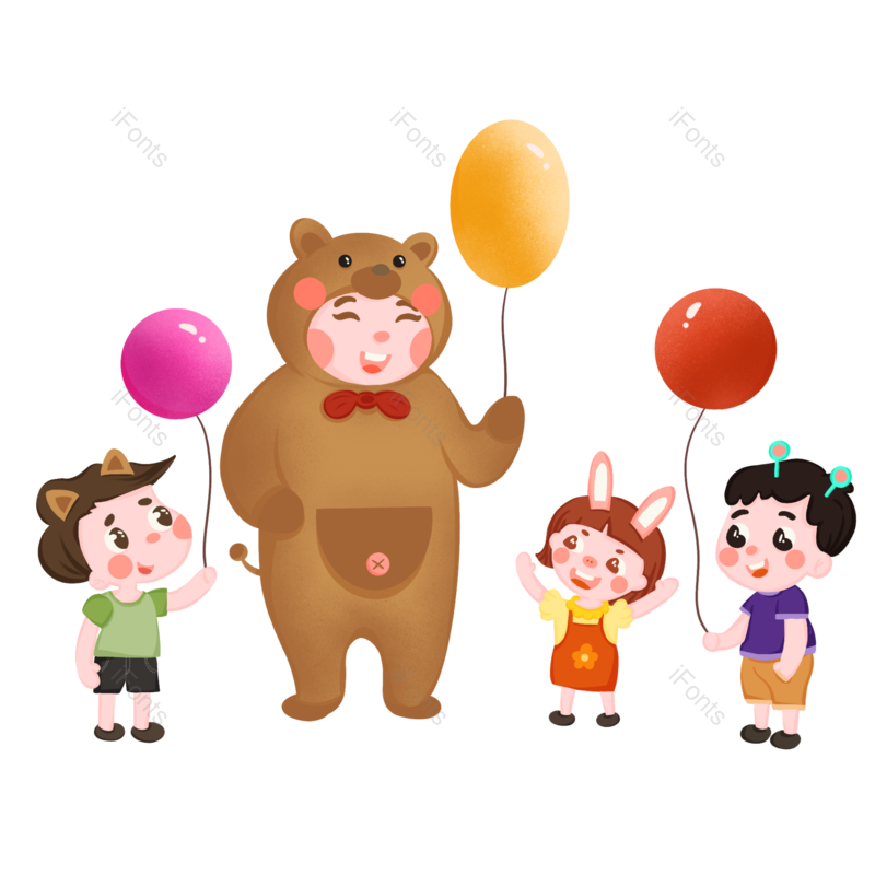 儿童节图片,彩色元素,渐变PNG,创意免抠素材